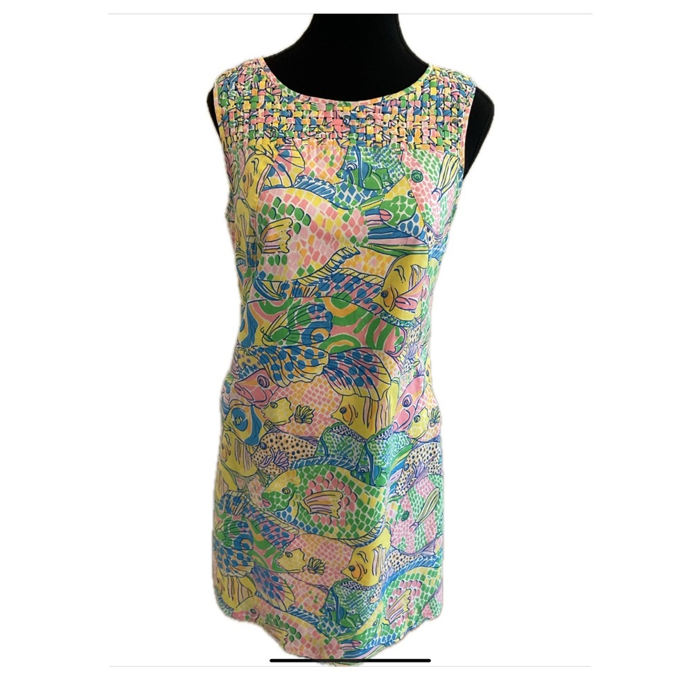 Lilly Pulitzer Party School Florida Fish Classic Shift Multicolour Dress